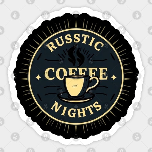 Rustic Coffee Story Nights books Sticker by SR8891